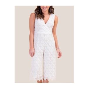 White Lace Jumpsuit M NWT